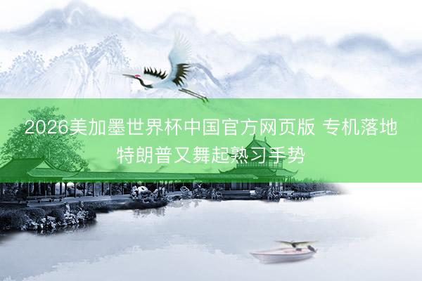 2026美加墨世界杯中国官方网页版 专机落地特朗普又舞起熟习手势