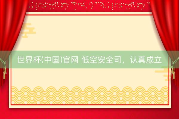 世界杯(中国)官网 低空安全司，认真成立