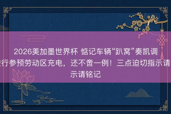 2026美加墨世界杯 惦记车辆“趴窝”奏凯调头逆行参预劳动区充电，还不啻一例！三点迫切指示请铭记