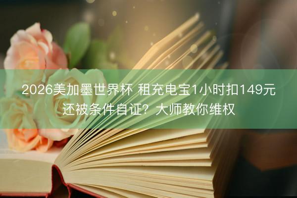 2026美加墨世界杯 租充电宝1小时扣149元还被条件自证？大师教你维权