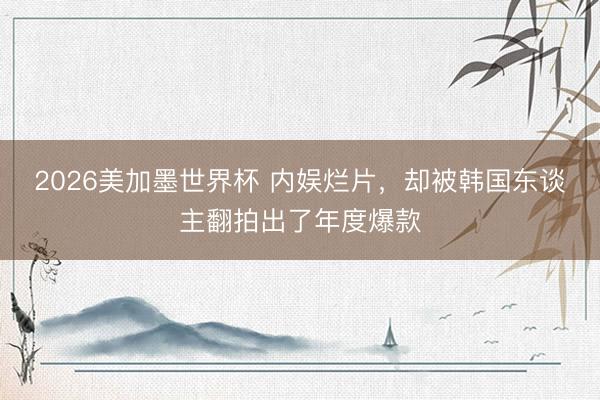 2026美加墨世界杯 内娱烂片，却被韩国东谈主翻拍出了年度爆款