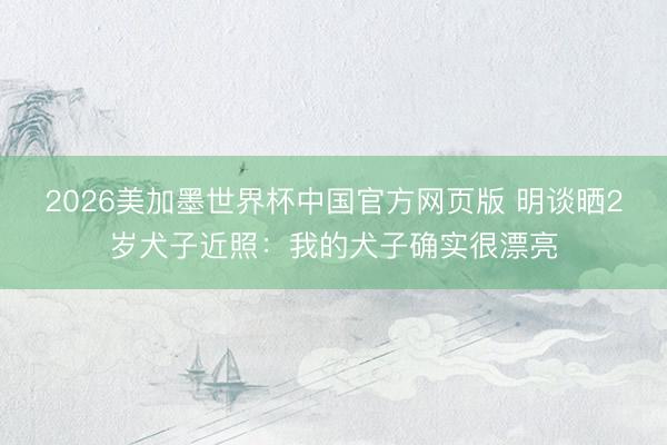 2026美加墨世界杯中国官方网页版 明谈晒2岁犬子近照：我的犬子确实很漂亮