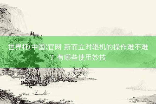 世界杯(中国)官网 新而立对辊机的操作难不难？有哪些使用妙技
