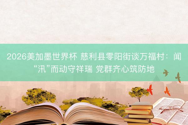 2026美加墨世界杯 慈利县零阳街谈万福村：闻“汛”而动守祥瑞 党群齐心筑防地