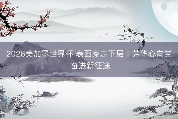 2026美加墨世界杯 表面家走下层丨芳华心向党 奋进新征途
