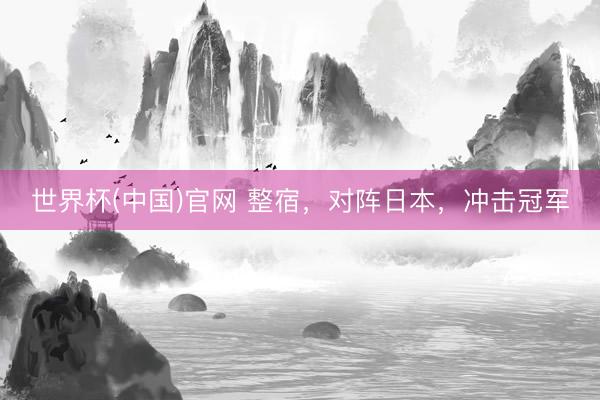 世界杯(中国)官网 整宿,对阵日本,冲击冠军