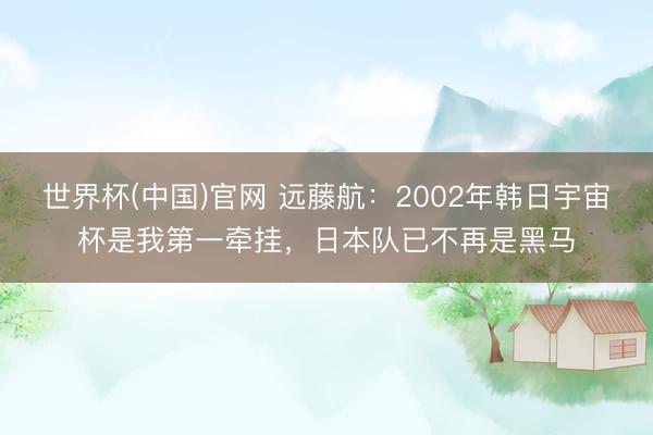 世界杯(中国)官网 远藤航：2002年韩日宇宙杯是我第一牵挂，日本队已不再是黑马