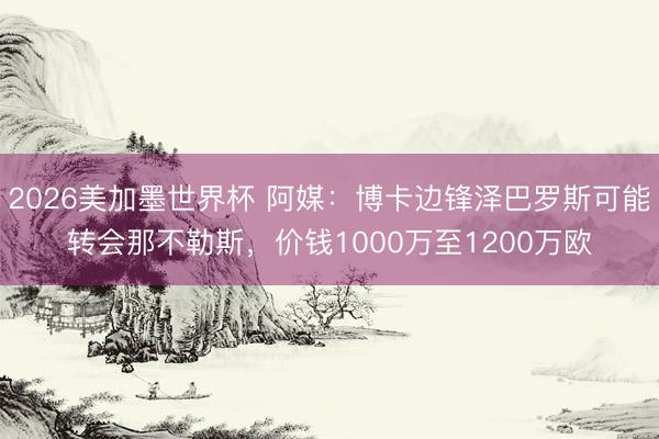 2026美加墨世界杯 阿媒：博卡边锋泽巴罗斯可能转会那不勒斯