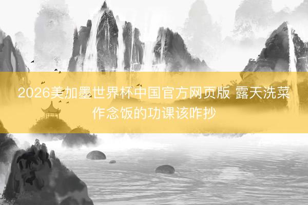 2026美加墨世界杯中国官方网页版 露天洗菜作念饭的功课该咋抄