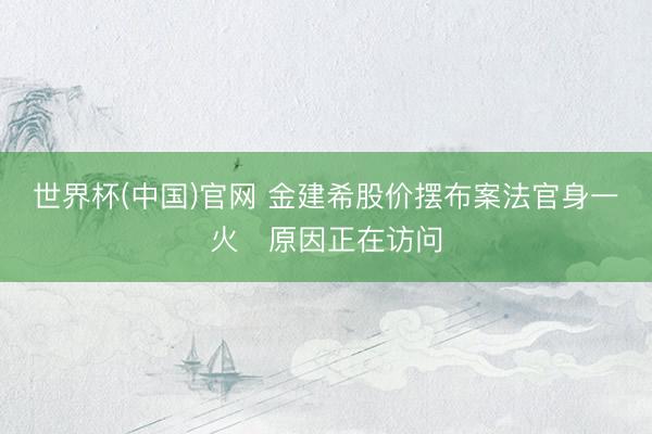 世界杯(中国)官网 金建希股价摆布案法官身一火　原因正在访问